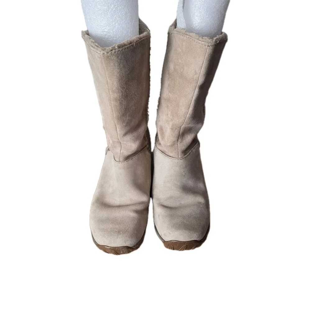 Patagonia Lugano Women's‎ Boots Khaki Suede Waterproof Polartec Primaloft Sz 9.5